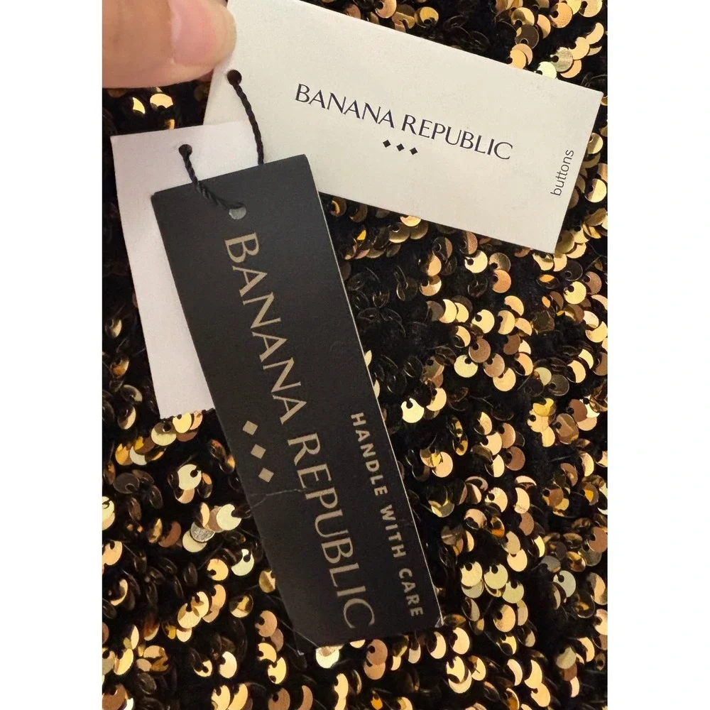 NWT Banana Republic 2PC GOLD Women‎ Sequin Skirt & Top Size S - Picture 3 of 9